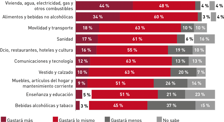 Principales partidas de gastos - V Barómetro del Consumidor Sénior