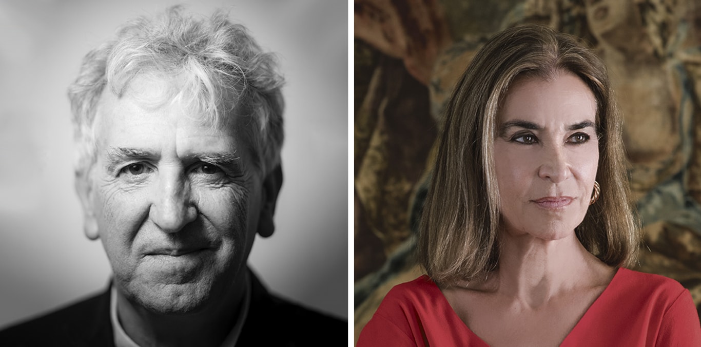 Imagen del paleontólogo Juan Luis Arsuaga y de la escritora Carmen Posadas